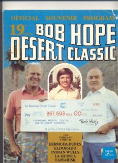 1978 Bob Hope Desert Classic Johnny Miller President Gerald Ford Golf Program  