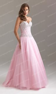 Stock Beaded A line Tulle Quinceanera Ball gown Evening Prom dress SZ 6 16  