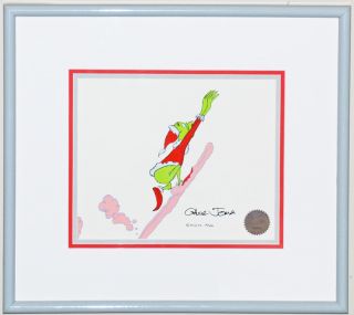 Signed Chuck Jones Rare Grinch Production Cel The Grinch 1966  