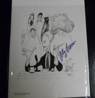 Johnny Carson VHS Box Set w Signed Cartoon Lithograph  