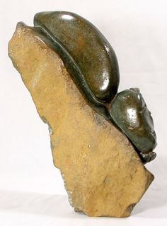 Shona Stone Sculpture Our Heads in My Hand African  