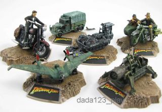 6pcs Indiana Jones Machines Motorcycle Jungle Cutter Titanium Cast Figure P86  