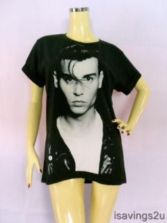 Johnny Depp T Shirt Movie Star Art Rock Black s M L  