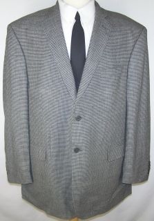48R Joseph Feiss 100 Wool Black Gray Tweed Sport Coat Jacket Suit Blazer Mens  