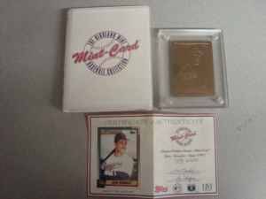 Juan Gonzalez Highland Mint L E Bronze Topps 1990 Mint Card 1279 5000 with COA  