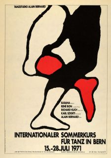 1975 Alain Bernard Dance Bern Heinz Jost Poster Print ORIGINAL  