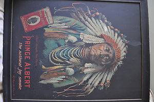 Chief Joseph Prince Albert Tobacco Tin Sign Antique  