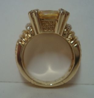 Judith Ripka 14K Canary Crystal Diamond Ring  