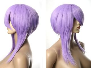 Anime Cosplay Medium Purple Short Wig Hair w Bang Z27  