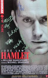 Jude Law Kevin McNally Cast Signed Hamlet 14x22 Broadway Poster Window Card  