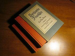 Two Books on Benjamin Franklin Scace Van Doren in Slipcase  