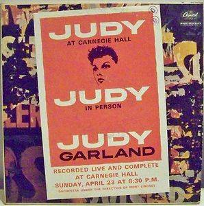 JUDY GARLAND JUDY AT CARNEGIE HALL LP RECORD 1961 USED  