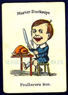 1890 Anitque Game Card Master Duckseye Jovial Family  
