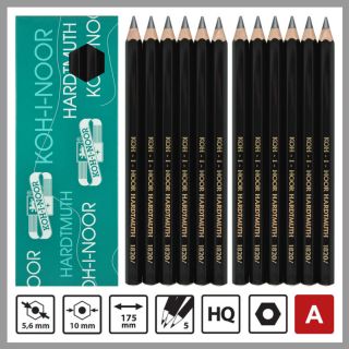 Koh I Noor 12 Jumbo Graphite Pencils 5 GR Avail 1820