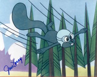 June Foray Signed 8 x 10 of Rocky The Flying Squirrel Voice Actress