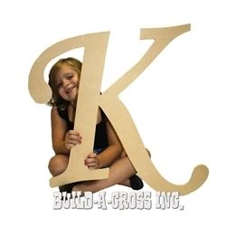 Unfinished Wooden Letter K 24 Big Paintable Cutout Craft Letters
