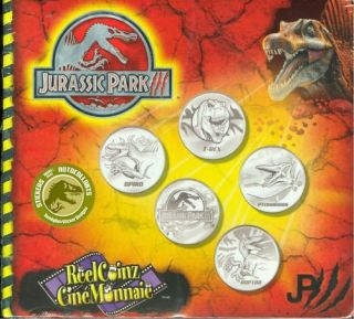 2001 Jurassic Park III Movie RCM Coin Medallion Set UNC