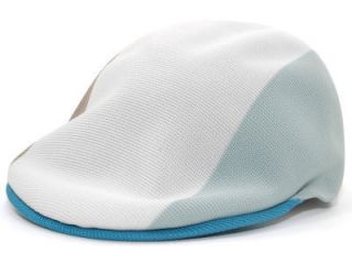 KANGOL TRI STRIPE IVY DRIVER HAT CAP NEW RARE WHITE TAN TEAL BLUE