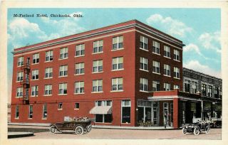 Chickasha Oklahoma OK 1920s McFarland Hotel Postcard