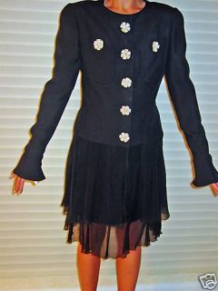 Karl Lagerfeld Chanel Evening Skirt Suit Black 38 40 6 8