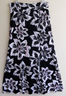 Karen Kane   M   Black/cream/grey/pink flower print ankle length skirt
