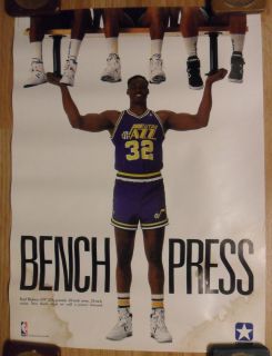 NBA Basketball Karl Malone Utah Jazz Converse Shoes Poster Bench Press