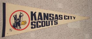 RARE 1970s Kansas City Scouts Defunct NHL Hockey Team Pennant Became