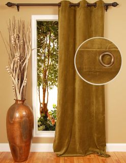 Drapery Curtain Panel 42 x 96 inch Kavita Velvet Olive