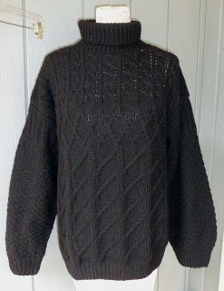 Katharine Hamnett Vtg Black Wool Cable Knit Sweater S