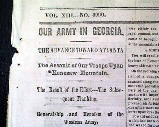 KENESAW MOUNTAIN GA Atlanta Georgia & Rebels NORTH RAID Civil War 1864