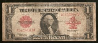 1923 $1 Red Seal Horseblanket United States Legal Tender Note