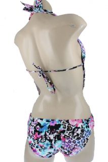 Kenneth Cole New Multi Color Printed Draped Plunge Monokini One Piece