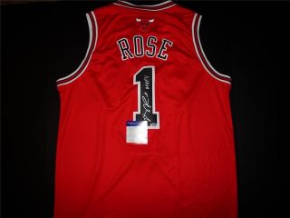 Derrick Rose Signed Autographed Red Chicago Bulls Jersey PSA DNA MVP