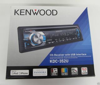 Kenwood KDC 352U USB CD  iPod Aux Input in Dash Receiver w Remote