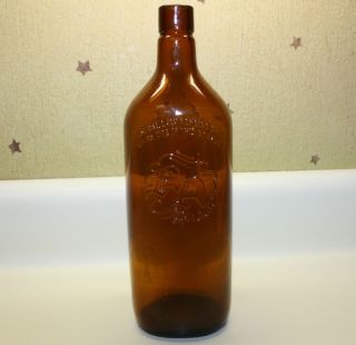 Vintage Embossed Ancient Age Bourbon Whiskey Company, Amber Colored
