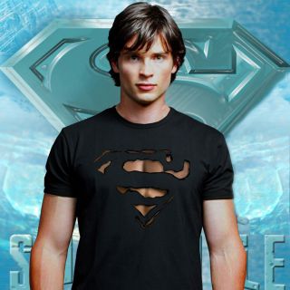 Superman Smallville Clark Kent Burn Out Logo T Shirt