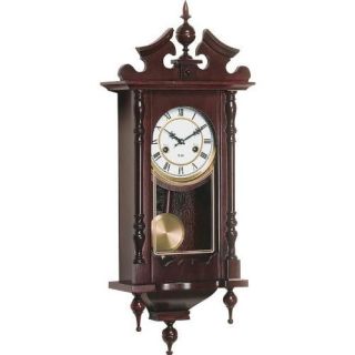 Kessler Pendulem Wood Chiming Wall Clock Gift Brookwood Glass Front 31