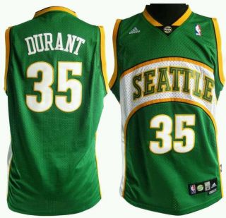 Kevin Durant Seattle Sonics 35 Swingman Green Jersey Size S M L XL XXL