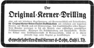 Gewehrfabriken Emil Kerner Sohn Suhl Reklame 1924