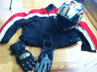 Joe Rocket Ballistic Motorcycle Jacket and Kevlar Leather Glove New