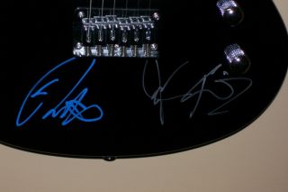 Jonas Brothers Kevin Joe Nick Autograph Black COA Electric Guitar