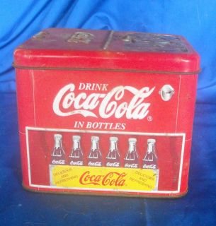 Coca Cola 2000 Miniature Tin Cooler Ice Chest 5 x 4 at Base 5 T
