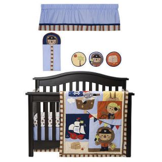Kids Line Pirate Party 9 Piece Crib Bedding Set New