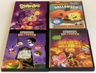 Lot 4 Kids Halloween DVDs Spongebob Scooby Doo Cartoon Network