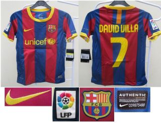 Barcelona Nike Kids David Villa 2010 11 Football Soccer Jersey Shirt