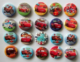  Random Disney Cars 30mm button pin badge Kids Party Bag Fillers Toys