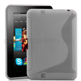 Clear S Shape TPU Gel Soft Skin Case Cover For  Kindle Fire HD 7