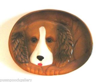 Mini Decorative Dog Plate Ceramic Cavalier King Charles