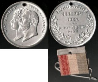 1902 King Edward VII Queen Alexandra Coronation Medal