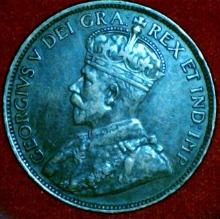 1914 Canada King George V Large Cent Penny RARE About Uncirculated 50